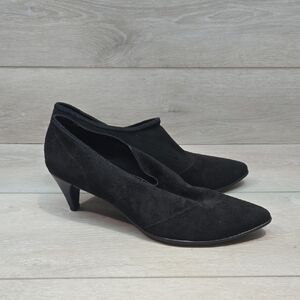 Ecco Women Suede The Pointeed Toe Elegant Black Shoes Sz 41/10